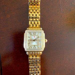 Michele Deco Madison 18k Gold Diamond Watch